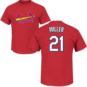 Men's St. Louis Cardinals Andrew Miller ＃21 Roster Name & Number T-Shirt - Red