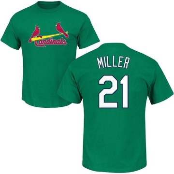 Men's St. Louis Cardinals Andrew Miller ＃21 St. Patrick's Day Roster Name & Number T-Shirt - Green