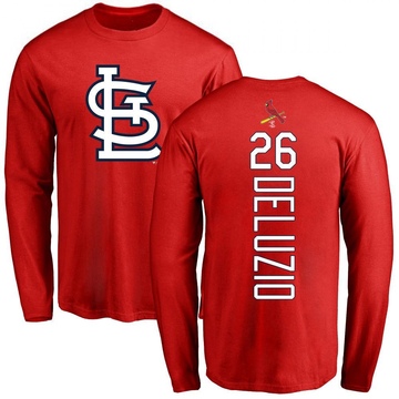 Men's St. Louis Cardinals Ben DeLuzio ＃26 Backer Long Sleeve T-Shirt - Red