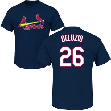 Men's St. Louis Cardinals Ben DeLuzio ＃26 Roster Name & Number T-Shirt - Navy