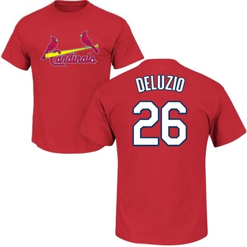 Men's St. Louis Cardinals Ben DeLuzio ＃26 Roster Name & Number T-Shirt - Red