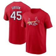 Men's St. Louis Cardinals Bob Gibson ＃45 2024 City Connect Fuse Name & Number T-Shirt - Red