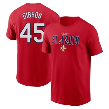 Men's St. Louis Cardinals Bob Gibson ＃45 2024 City Connect Graphic Name & Number T-Shirt - Red