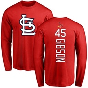 Men's St. Louis Cardinals Bob Gibson ＃45 Backer Long Sleeve T-Shirt - Red