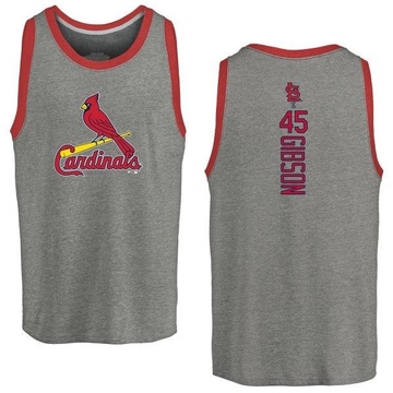 Men's St. Louis Cardinals Bob Gibson ＃45 Backer Tank Top Ash