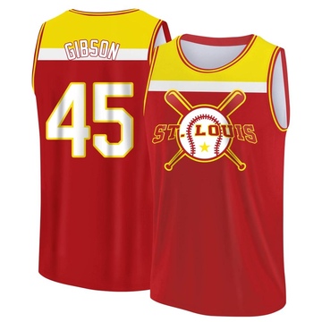 Men's St. Louis Cardinals Bob Gibson ＃45 Legend Baseball Tank Top - Red/Yellow