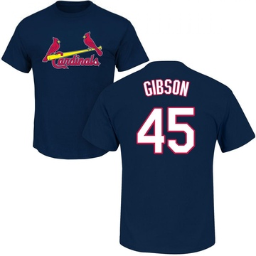 Men's St. Louis Cardinals Bob Gibson ＃45 Roster Name & Number T-Shirt - Navy