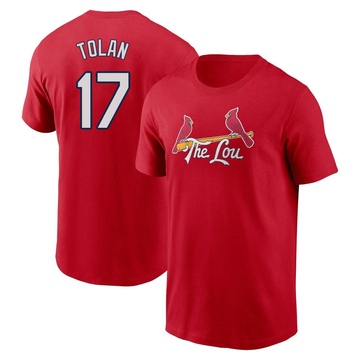 Men's St. Louis Cardinals Bobby Tolan ＃17 2024 City Connect Fuse Name & Number T-Shirt - Red