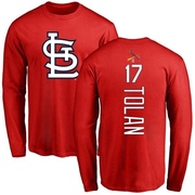 Men's St. Louis Cardinals Bobby Tolan ＃17 Backer Long Sleeve T-Shirt - Red