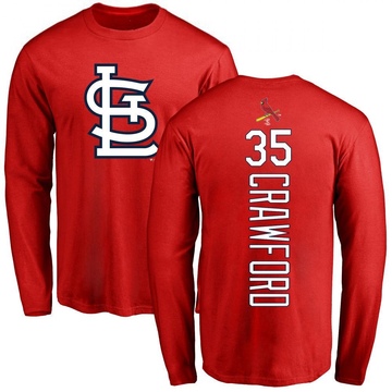 Men's St. Louis Cardinals Brandon Crawford ＃35 Backer Long Sleeve T-Shirt - Red