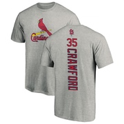 Men's St. Louis Cardinals Brandon Crawford ＃35 Backer T-Shirt Ash