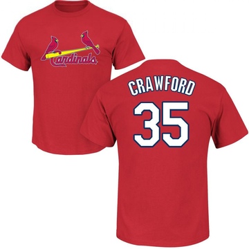 Men's St. Louis Cardinals Brandon Crawford ＃35 Roster Name & Number T-Shirt - Red