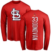 Men's St. Louis Cardinals Brendan Donovan ＃33 Backer Long Sleeve T-Shirt - Red