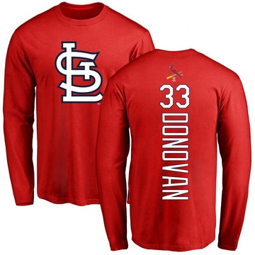 Men's St. Louis Cardinals Brendan Donovan ＃33 Backer Long Sleeve T-Shirt - Red