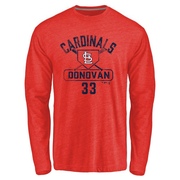 Men's St. Louis Cardinals Brendan Donovan ＃33 Base Runner Long Sleeve T-Shirt - Red