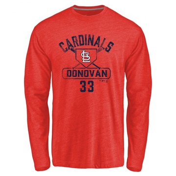 Men's St. Louis Cardinals Brendan Donovan ＃33 Base Runner Long Sleeve T-Shirt - Red