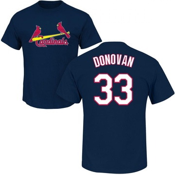 Men's St. Louis Cardinals Brendan Donovan ＃33 Roster Name & Number T-Shirt - Navy