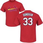 Men's St. Louis Cardinals Brendan Donovan ＃33 Roster Name & Number T-Shirt - Red