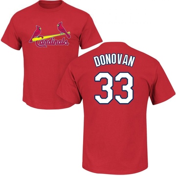 Men's St. Louis Cardinals Brendan Donovan ＃33 Roster Name & Number T-Shirt - Red