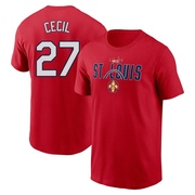 Men's St. Louis Cardinals Brett Cecil ＃27 2024 City Connect Graphic Name & Number T-Shirt - Red