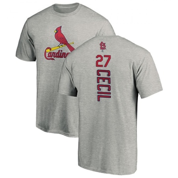 Men's St. Louis Cardinals Brett Cecil ＃27 Backer T-Shirt Ash