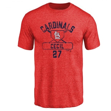 Men's St. Louis Cardinals Brett Cecil ＃27 Base Runner T-Shirt - Red