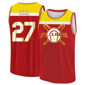 Men's St. Louis Cardinals Brett Cecil ＃27 Legend Baseball Tank Top - Red/Yellow