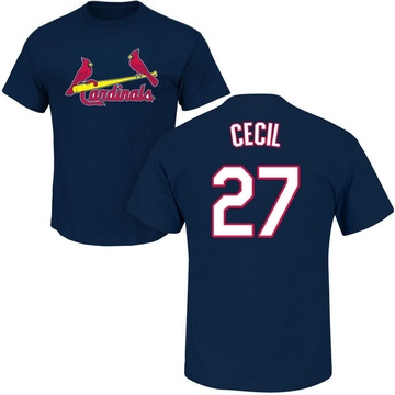 Men's St. Louis Cardinals Brett Cecil ＃27 Roster Name & Number T-Shirt - Navy