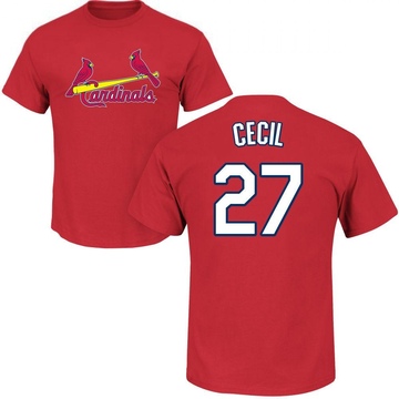 Men's St. Louis Cardinals Brett Cecil ＃27 Roster Name & Number T-Shirt - Red