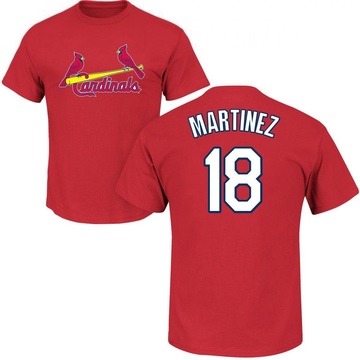 Men's St. Louis Cardinals Carlos Martinez ＃18 Roster Name & Number T-Shirt - Red