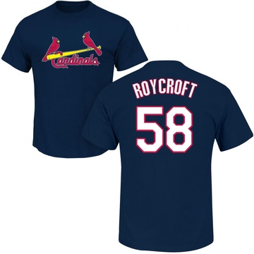 Men's St. Louis Cardinals Chris Roycroft ＃58 Roster Name & Number T-Shirt - Navy