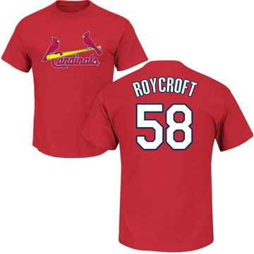 Men's St. Louis Cardinals Chris Roycroft ＃58 Roster Name & Number T-Shirt - Red