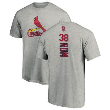 Men's St. Louis Cardinals Drew Rom ＃38 Backer T-Shirt Ash