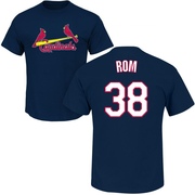 Men's St. Louis Cardinals Drew Rom ＃38 Roster Name & Number T-Shirt - Navy