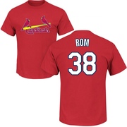 Men's St. Louis Cardinals Drew Rom ＃38 Roster Name & Number T-Shirt - Red