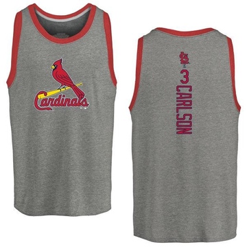 Men's St. Louis Cardinals Dylan Carlson ＃3 Backer Tank Top Ash