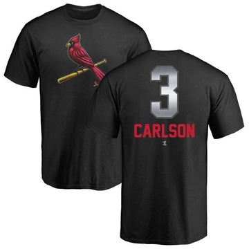 Men's St. Louis Cardinals Dylan Carlson ＃3 Midnight Mascot T-Shirt - Black