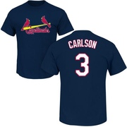 Men's St. Louis Cardinals Dylan Carlson ＃3 Roster Name & Number T-Shirt - Navy