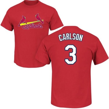 Men's St. Louis Cardinals Dylan Carlson ＃3 Roster Name & Number T-Shirt - Red