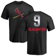 Men's St. Louis Cardinals Enos Slaughter ＃9 Midnight Mascot T-Shirt - Black