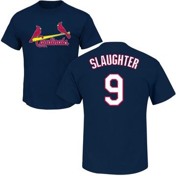 Men's St. Louis Cardinals Enos Slaughter ＃9 Roster Name & Number T-Shirt - Navy