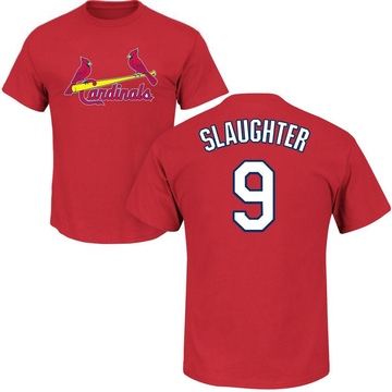 Men's St. Louis Cardinals Enos Slaughter ＃9 Roster Name & Number T-Shirt - Red