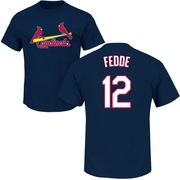 Men's St. Louis Cardinals Erick Fedde ＃12 Roster Name & Number T-Shirt - Navy