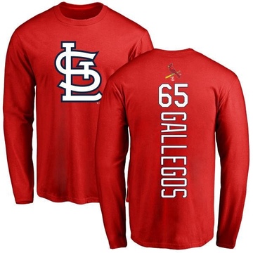 Men's St. Louis Cardinals Giovanny Gallegos ＃65 Backer Long Sleeve T-Shirt - Red