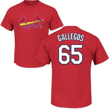 Men's St. Louis Cardinals Giovanny Gallegos ＃65 Roster Name & Number T-Shirt - Red