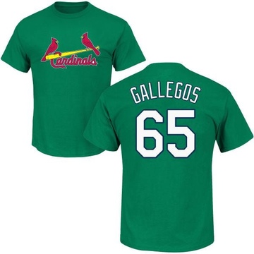 Men's St. Louis Cardinals Giovanny Gallegos ＃65 St. Patrick's Day Roster Name & Number T-Shirt - Green