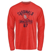 Men's St. Louis Cardinals Gordon Graceffo ＃67 Base Runner Long Sleeve T-Shirt - Red