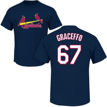 Men's St. Louis Cardinals Gordon Graceffo ＃67 Roster Name & Number T-Shirt - Navy