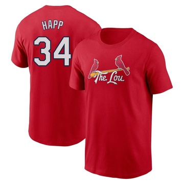 Men's St. Louis Cardinals J.A. Happ ＃34 2024 City Connect Fuse Name & Number T-Shirt - Red