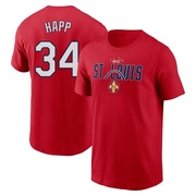 Men's St. Louis Cardinals J.A. Happ ＃34 2024 City Connect Graphic Name & Number T-Shirt - Red